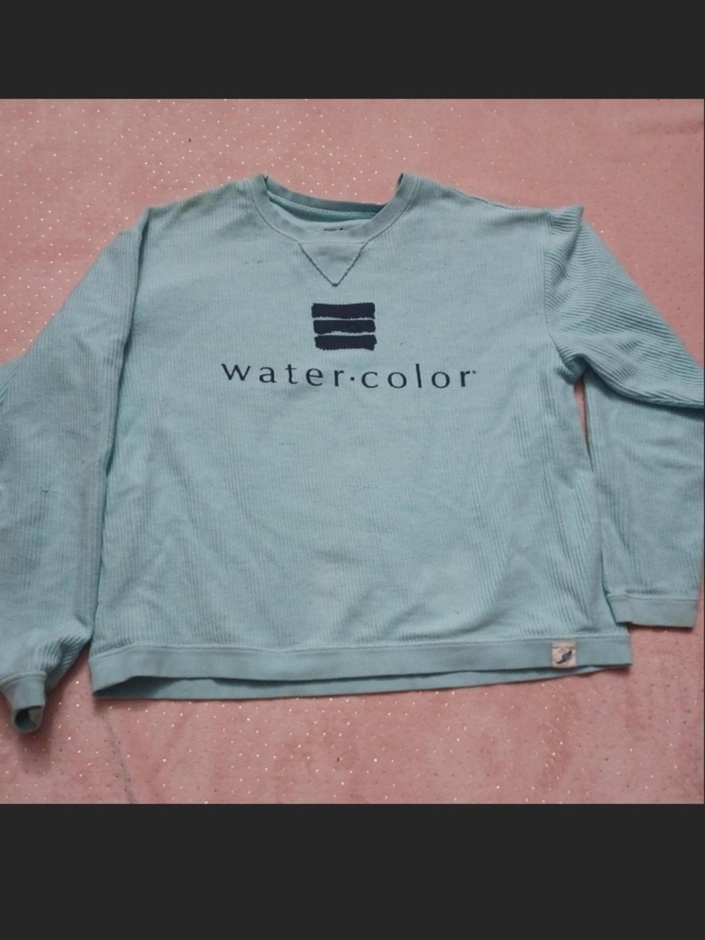 League Men’s Light Blue Crewneck Sweatshirt with Water.Color Logo